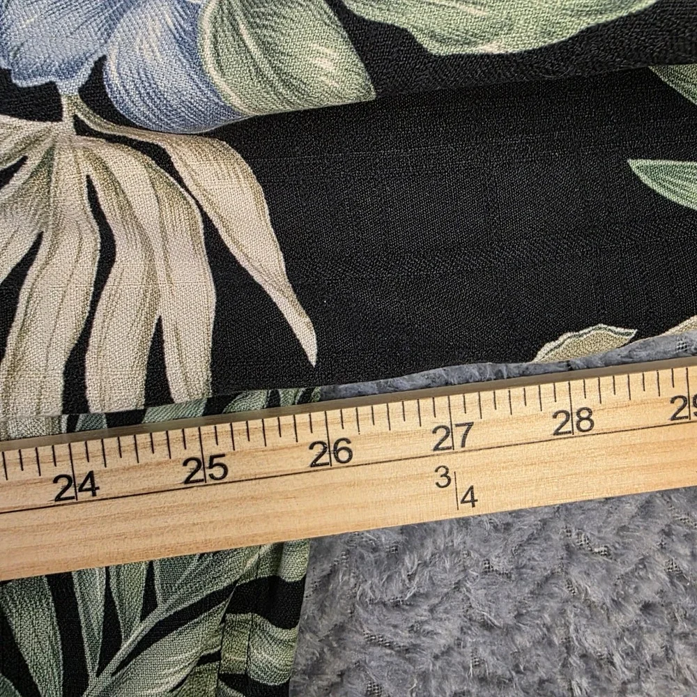 Banana‎ Cabana Hawaiian Shirt Mens XXL 100% Silk Black Floral Aloha Short Sleeve - Picture 4 of 8